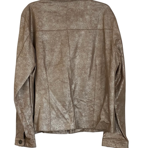 Chico's Shimmering Gold Zip Jacket - Picture 3 of 6